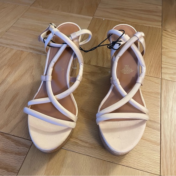 Soft Pink H&M Strappy Wedges - Picture 1 of 3